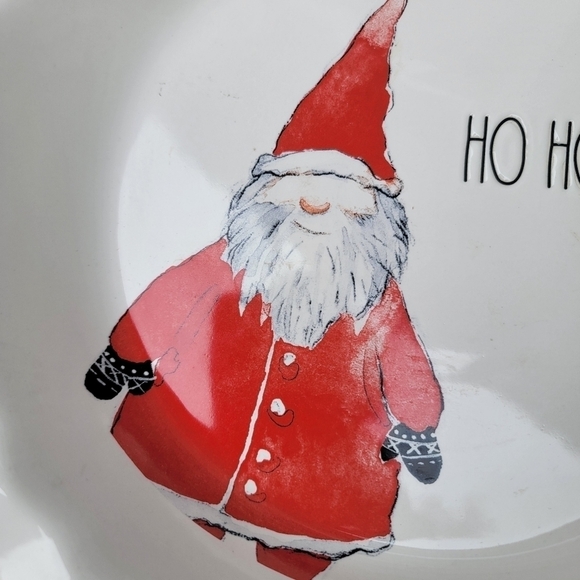 2/$20 Rae Dunn by Magenta Santa Claus HO HO HO Christmas Fluted Pie Plate 10.5" - Picture 2 of 5